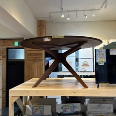 配達可【ダイニングテーブル　丸】クリーニング済み【管理番号1112】伊の画像