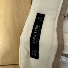 ZARA BASIC ホワイト ワイドパンツの画像
