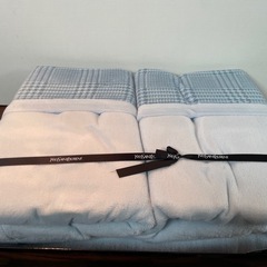 【未使用】YVES SAINT LAURENT イヴサンローラン YSL 綿100 綿毛布 140×200cm シングル【1115-2】の画像