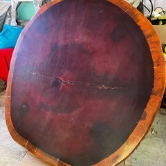 座卓 一枚板 輪切り ローテーブル 和製ビンテージ 和家具の画像