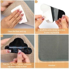 カーペット滑り止めシート 転倒防止テープ 12枚入 ラグマット ズレ防止マットの画像