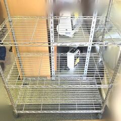 メーカー不明■③メタルラック スチールラック  キャスター付き の画像