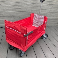 アウトドアキャリーカート★ベンチとしても座れます。キャリーワゴン。　の画像
