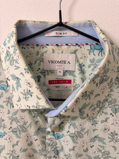 VICOMTE A. 花柄 スリムフィットシャツ M