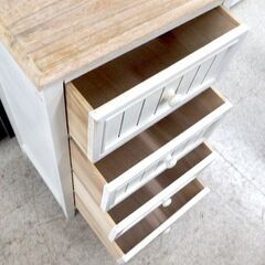 アンティーク調 4段 チェスト 幅50cm ガラス天板付き 収納家具 洋服収納 ☆ 札幌市 北区 屯田の画像