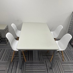 事務所ミーティング机・椅子4脚セットの画像