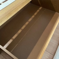 【無印良品】木製ベッド・オーク材・セミダブル、ベッド下収納・２個セットの画像