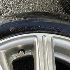 ☀️　美品　スタッドレスタイヤ　エブリィワゴン　アルミホイール　165/60R14 　4本セット　ブリヂストン　ブリザック　VRX3　2021年　バルミナの画像