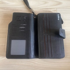 ブラック 長財布 合成皮革の画像