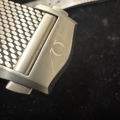 OMEGAオメガ純正ツーピース ストラッ﻿プ ステンレス製メッシュブレスレッ﻿トの画像