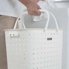 レクエアランドリーバスケット3段 ホワイトの画像