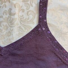 スパンコール、ビ－ズ付きアンサンブル未使用の画像