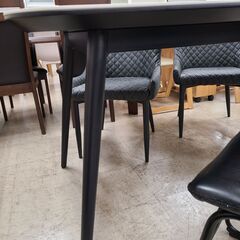 J1789【リユースのサカイ柏店】大理石テーブル　セラミック　ダイニングテーブルセット　椅子4脚セット　ホワイト　クリーニング済みの画像