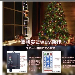 クリスマス イルミネーション ソーラー 屋外 3m 12本 梯子の画像