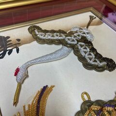 【リユースショップスパークル】5円玉アート　No.113　額　オブジェ　インテリア　縁起物　鶴亀　配送可能♪の画像