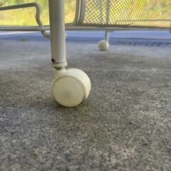 【リユースショップスパークル】キッチンラック　No.114　ニトリ　キッチンワゴン　ホワイト　木目天板　キャスター付き　配送可能♪の画像