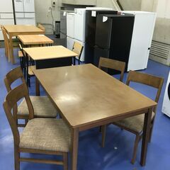★リユースのサカイ横浜南店★YM1609 NITORI ダイニングテーブルセット ブラウン W120×D79×H71 クリーニング済みの画像