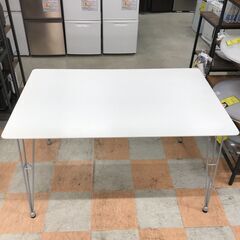 ＼家具＊家電のお店／【ｼﾞｬﾝｸﾞﾙｼﾞｬﾝｸﾞﾙ石川金沢店】テーブル ホワイト/シルバー  W(幅)120×D(奥行き)75×H(高さ)70cmの画像