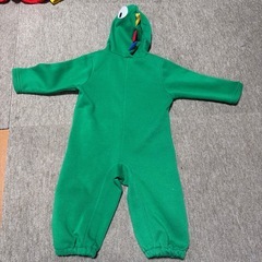 恐竜モチーフ フード付きロンパース90の画像