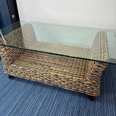 【幅120奥行き65高さ49】ラタンテーブル　ラタン　リゾート風の画像