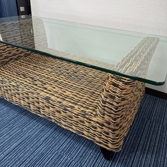 【幅120奥行き65高さ49】ラタンテーブル　ラタン　リゾート風の画像