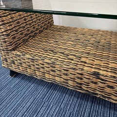 【幅120奥行き65高さ49】ラタンテーブル　ラタン　リゾート風の画像