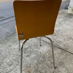 【リユースショップスパークル】ダイニングチェア　No.119　椅子　木製　シルバーフレーム　配送設置可能♪の画像