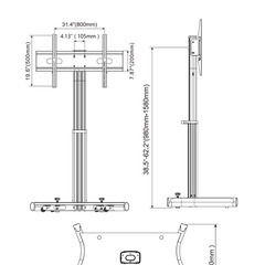 【送料込15,000円】【新品】電動式TVスタンド 75型対応／リモコン・キャスター付の画像