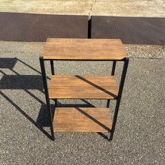 ▲三段ラック ブラウン　ヴィンテージ風の画像