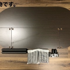 【訳あり／未組立】テレビ台　ブラウン棚板×黒支柱　木目調　組立簡単　工具不要　TV50 CBの画像