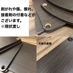 【訳あり／未組立】テレビ台　ブラウン棚板×黒支柱　木目調　組立簡単　工具不要　TV50 CBの画像