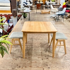 A1740🌟配送♻️設置🉑‼️ニトリ　3点セットダイニングテーブル　2脚🌟　の画像