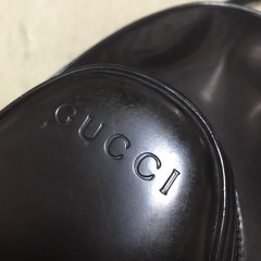 正規品 オールドグッチ バンブー パテントレザー バックパック リュック 三角形 ブラウンの画像