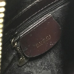 正規品 オールドグッチ バンブー パテントレザー バックパック リュック 三角形 ブラウンの画像