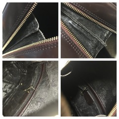 正規品 オールドグッチ バンブー パテントレザー バックパック リュック 三角形 ブラウンの画像