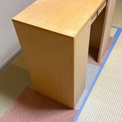 木製デスク / シンプルナチュラル / 幅78×高さ70 / 収納引き出し付きの画像