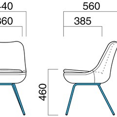 ダイニングチェア　4脚セット　ブルー　QUON JAMの画像