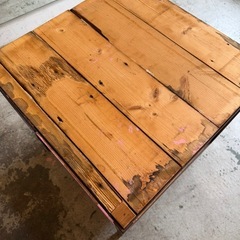 アイアンテーブル・天板アンティーク木材【正方形小】の画像