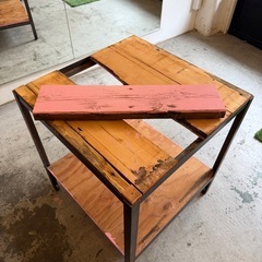 アイアンテーブル・天板アンティーク木材【正方形小】の画像