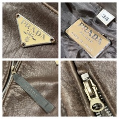 正規品 プラダ レザーライダースジャケット 34の画像