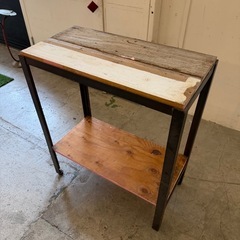 アイアンテーブル・天板アンティーク木材【長方形小】の画像