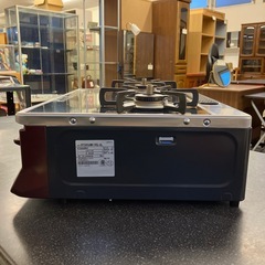 サ2511-179 Rinnai グリル付きガステーブル LAKUCIE RTS65AWK1RG-AL LPガス パールクリスタル ブラック 前面パネルレッド 2020年製 キズ汚れ有りの画像