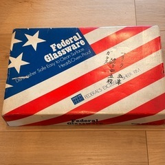 Federal Glassware（フェデラル グラスウェア） ガラス皿5枚＆フォーク5本セット アメリカ製の画像