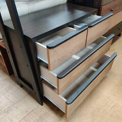 【愛品倶楽部柏店】NITORI ニトリ ハンガーラック付チェストラック ワードローブ ニーズ3 OP3ダンの画像