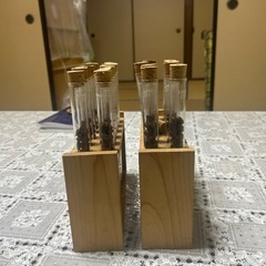 試験管12本、キャップ、試験管立てセットの画像