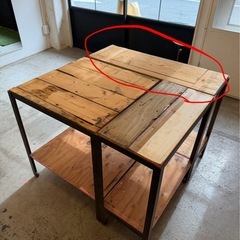 アイアンテーブル・天板アンティーク木材【長方形大】の画像