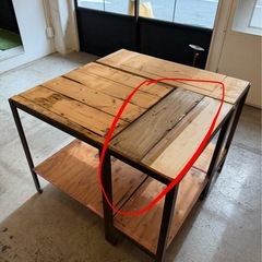 アイアンテーブル・天板アンティーク木材【長方形小】の画像