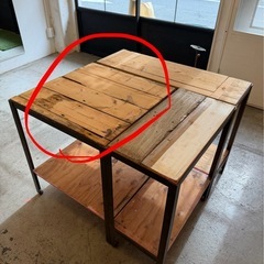 アイアンテーブル・天板アンティーク木材【正方形小】の画像