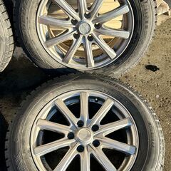 215/60R16　ダンロップ(DONLOP)  WINTERMAXX WM02 2020年製 アルミ 16×6.5J P.C.D 114.3×5H ノア ヴォクシーなど スタッドレスタイヤ　４本の画像