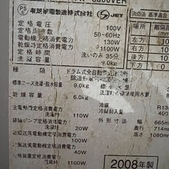 値下げLAST!ドラム式洗濯機9キロの画像